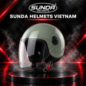 Sunda 228 Nón 3/4 có kính kiểu dáng nhỏ gọn Lót 3s tháo giặt