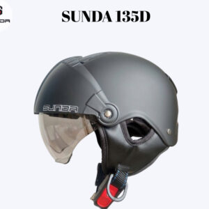 Sunda 135D Nón bảo hiểm nửa đầu kính ẩn lót tháo giặt