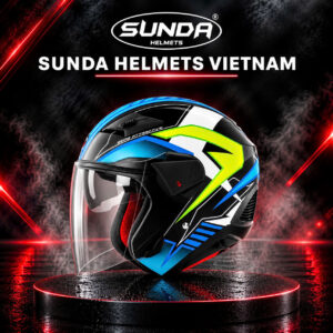 Sunda 611E Tem (New Graphics) - Nón bảo hiểm 3/4 2 kính cao cấp