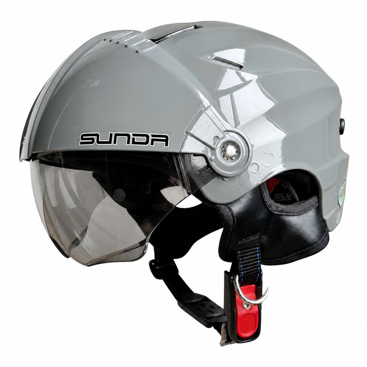 Sunda 125BE Nón bảo hiểm nửa đầu kính ẩn lót tháo giặt tiện lợi - Ảnh 2