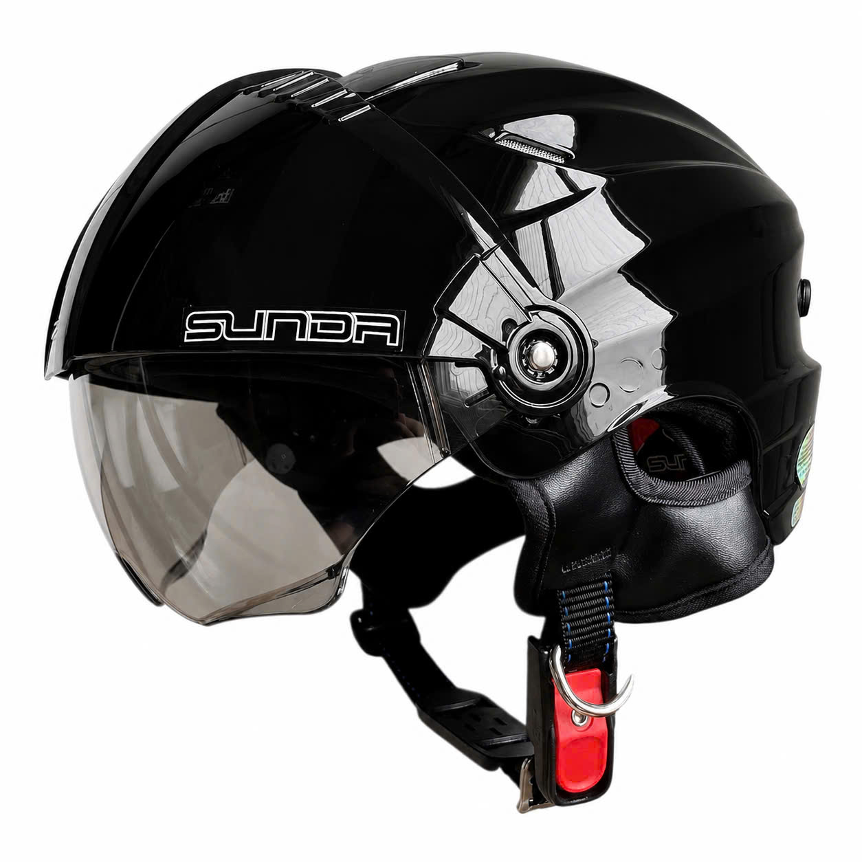 Sunda 125BE Nón bảo hiểm nửa đầu kính ẩn lót tháo giặt tiện lợi - Ảnh 6
