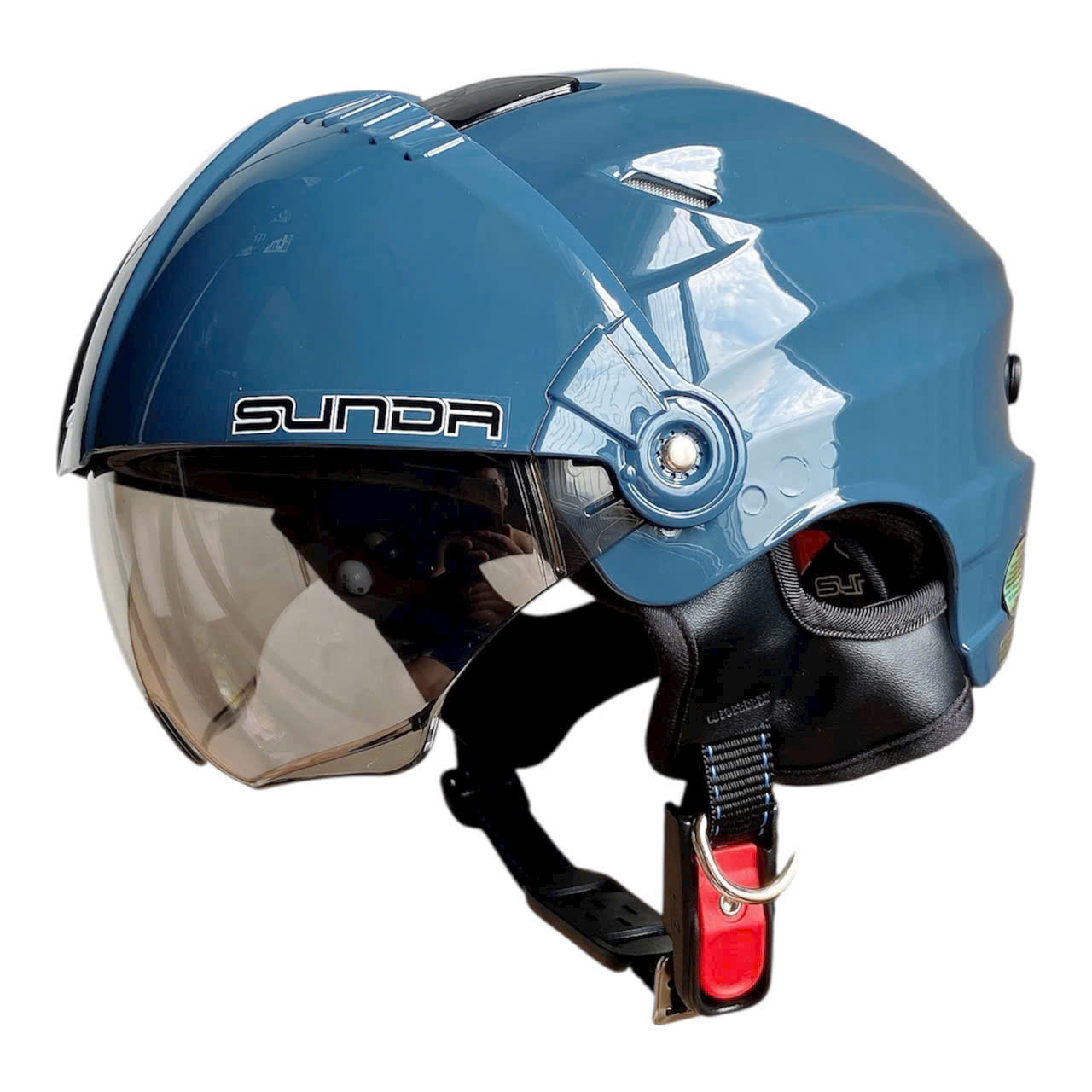 Sunda 125BE Nón bảo hiểm nửa đầu kính ẩn lót tháo giặt tiện lợi - Ảnh 7