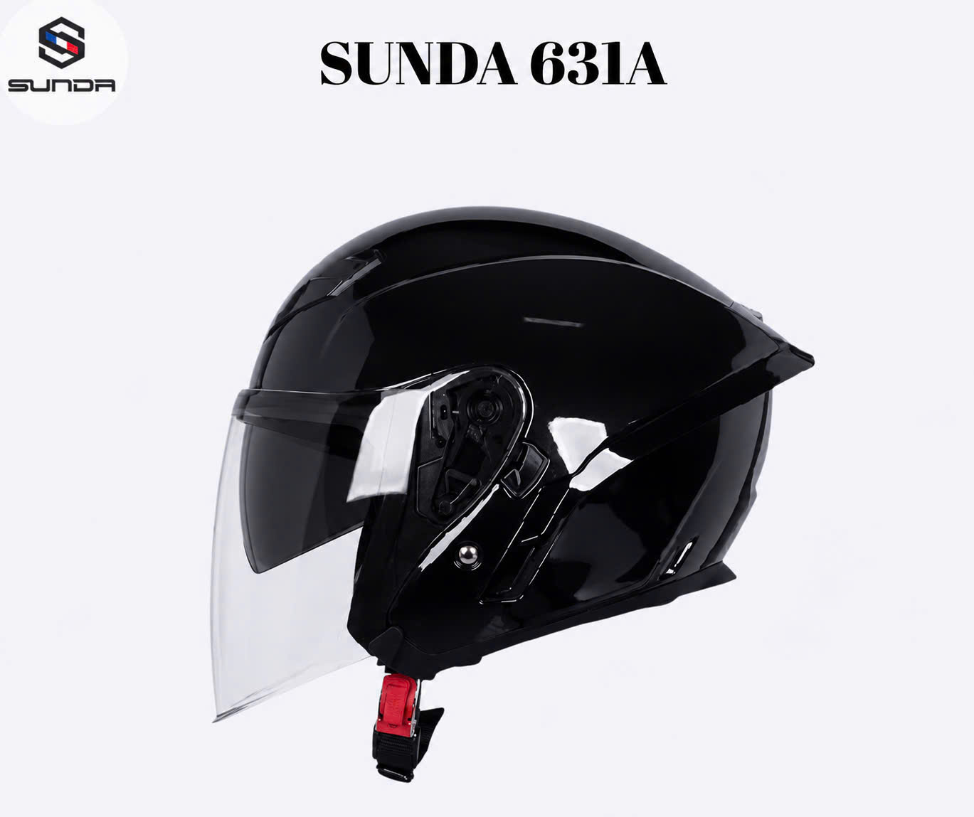 SUNDA 631A TRƠN - NÓN 3/4 2 KÍNH CAO CẤP - Ảnh 3