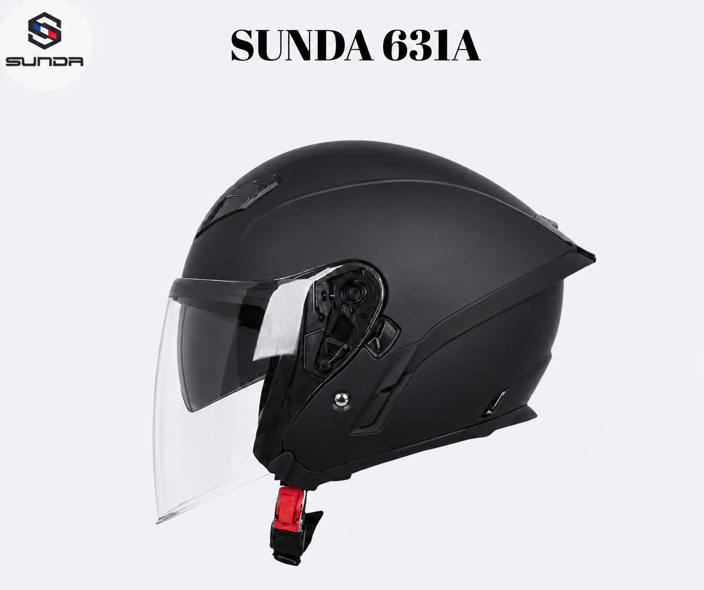 SUNDA 631A TRƠN - NÓN 3/4 2 KÍNH CAO CẤP - Ảnh 5