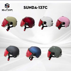 Sunda 137C Nón bảo hiểm nửa đầu có kính