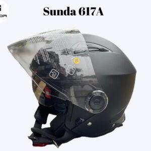 Mũ 3/4 2 kính Sunda 617a cao cấp- Màu trơn